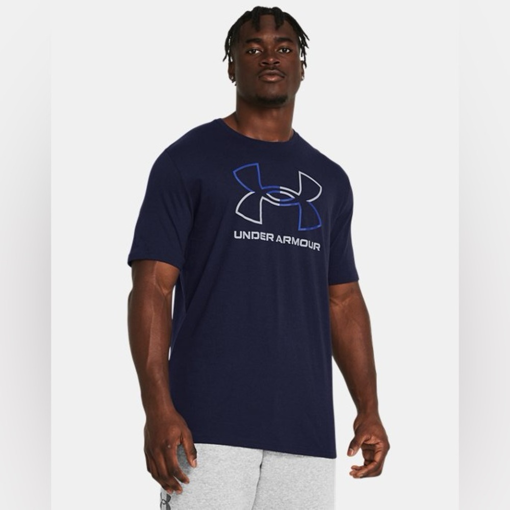 Under Armour Men's Dark Blue Logo Tee
